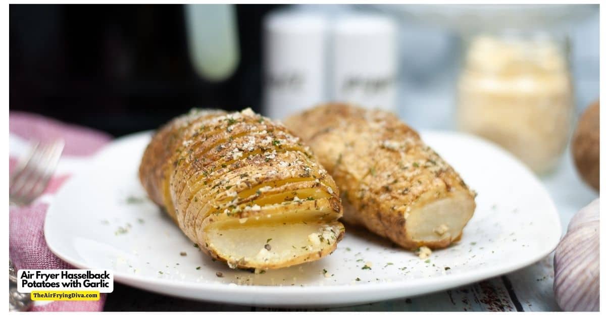 Air Fryer Hasselback Potatoes with Garlic, a simple and delicious side dish recipe made easily when air fried.