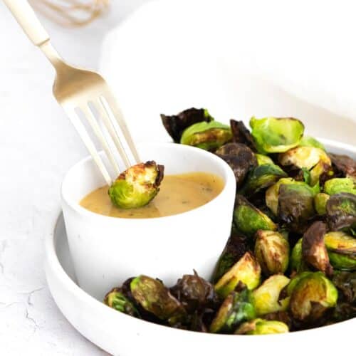 Air Fryer Brussel Sprouts with Honey Dijon Dip