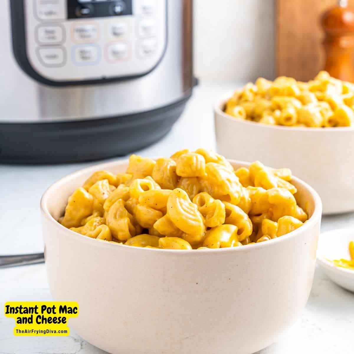 Instant Pot Mac and Cheese, a delicious and easy pressure cooker recipe for a creamy cheesy macaroni meal that can be made in an instant pot.