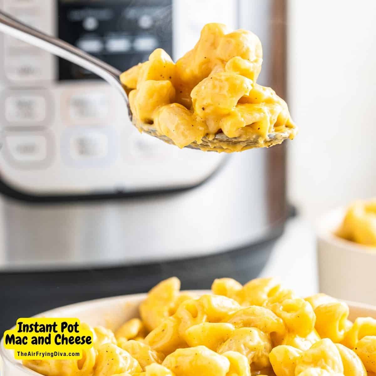 Instant Pot Mac and Cheese, a delicious and easy pressure cooker recipe for a creamy cheesy macaroni meal that can be made in an instant pot.