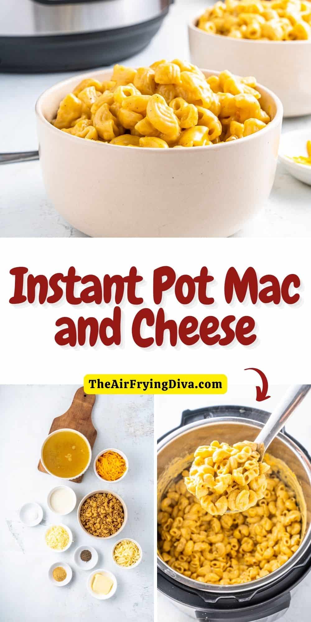 Instant Pot Mac and Cheese, a delicious and easy pressure cooker recipe for a creamy cheesy macaroni meal that can be made in an instant pot.