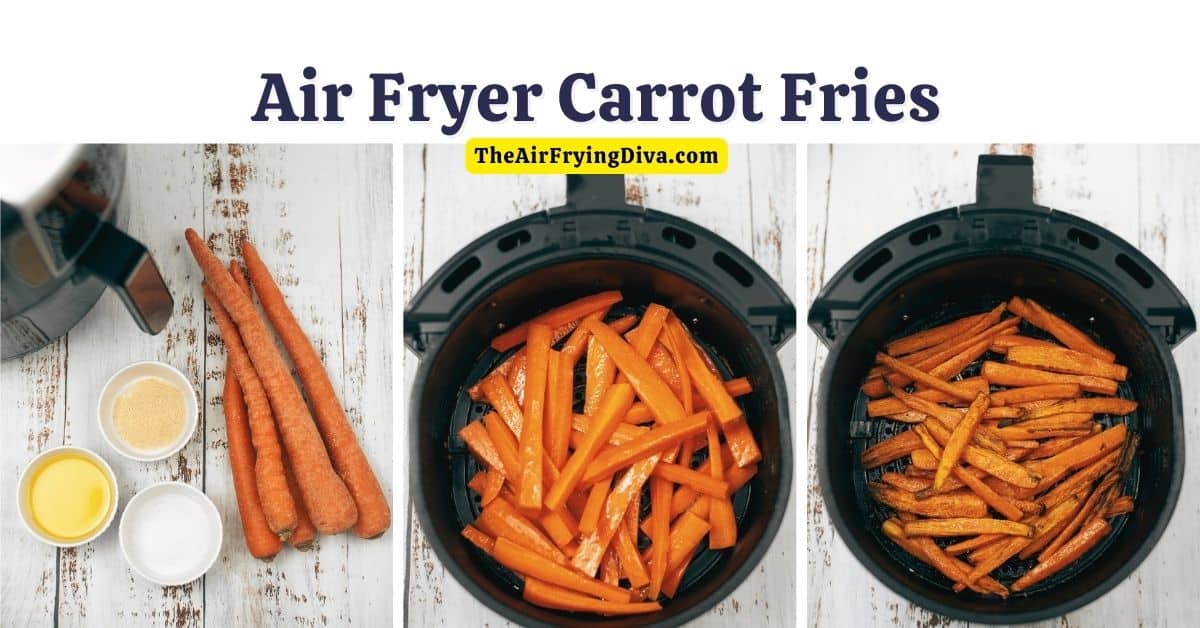 Air Fryer Carrot Fries, a quick and easy snack, appetizer, or side recipe for savory and crunchy carrots fried in an air fryer.