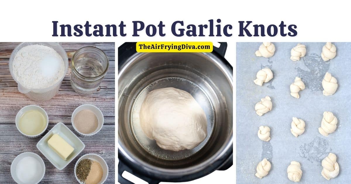 Instant Pot Garlic Butter Knots, a simple and delicious appetizer or snack recipe made with homemade dough in a pressure cooker