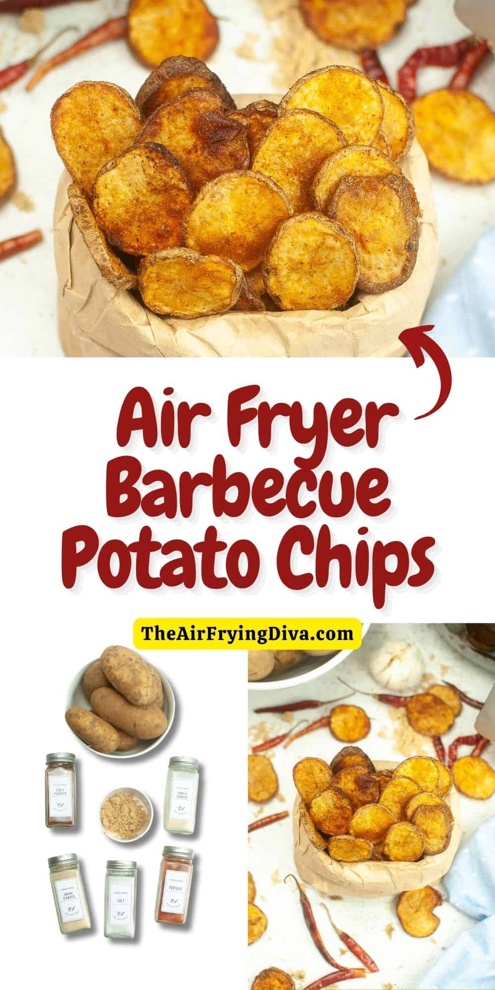 Air Fryer Barbecue Potato Chips, a quick and simple recipe for a healthier homemade potato chip made without frying in oil.