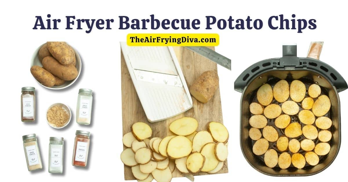 Air Fryer Barbecue Potato Chips, a quick and simple recipe for a healthier homemade potato chip made without frying in oil.