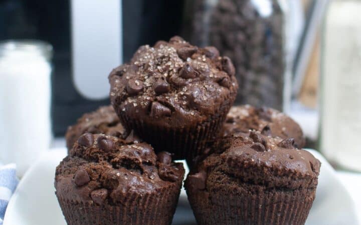 Air Fryer Double Chocolate Muffins