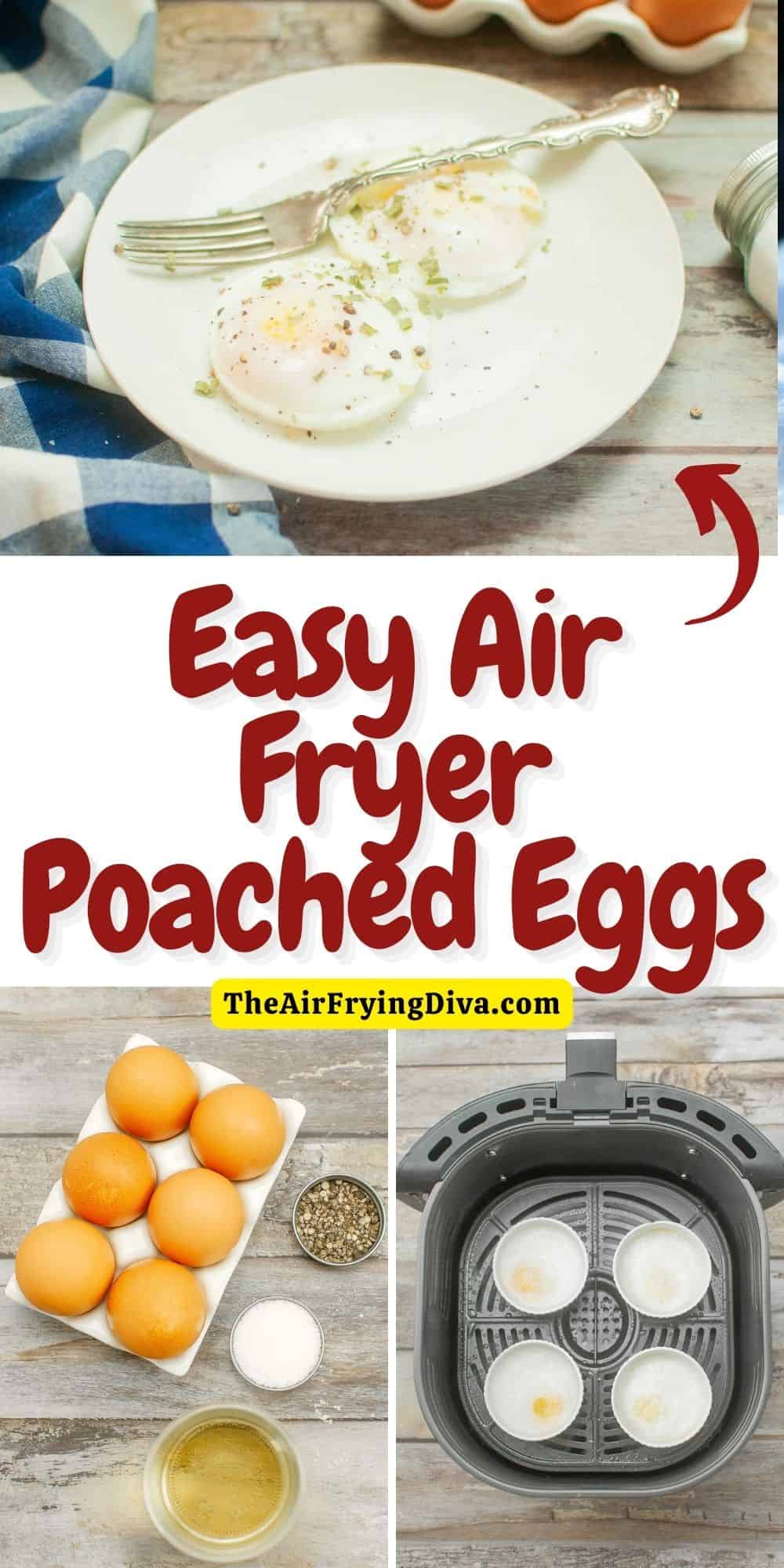 Easy Air Fryer Poached Eggs, a simple and delicious breakfast or brunch recipe for cooking poached eggs that taste great.