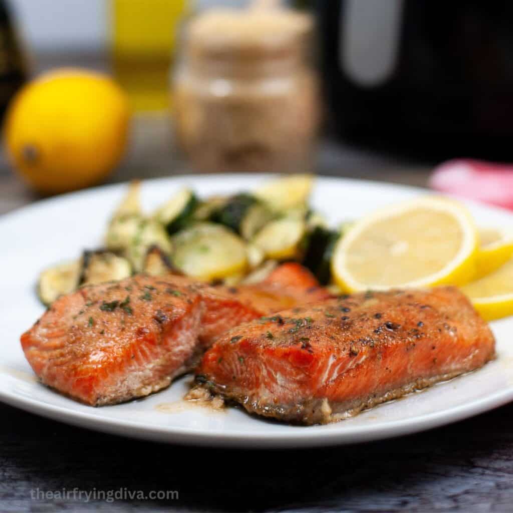 Air Fryer Honey Garlic Salmon - theairfryingdiva.com