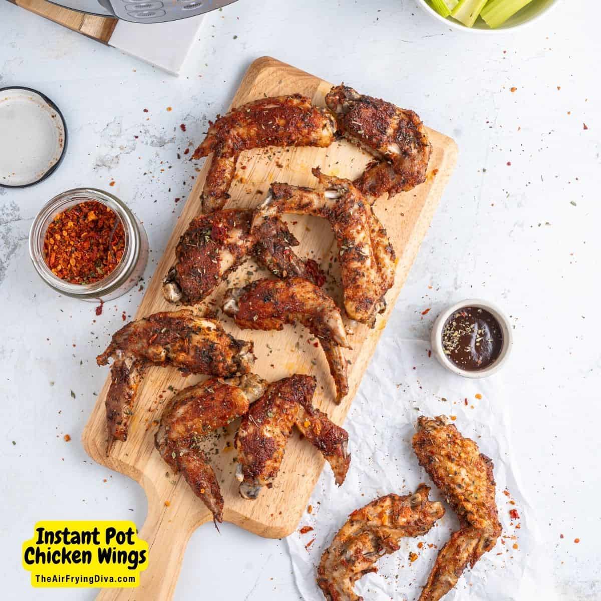 Instant Pot Chicken Wings  with video. A delicious savory and juicy meal recipe made in a pressure cooker in about 25 minutes.