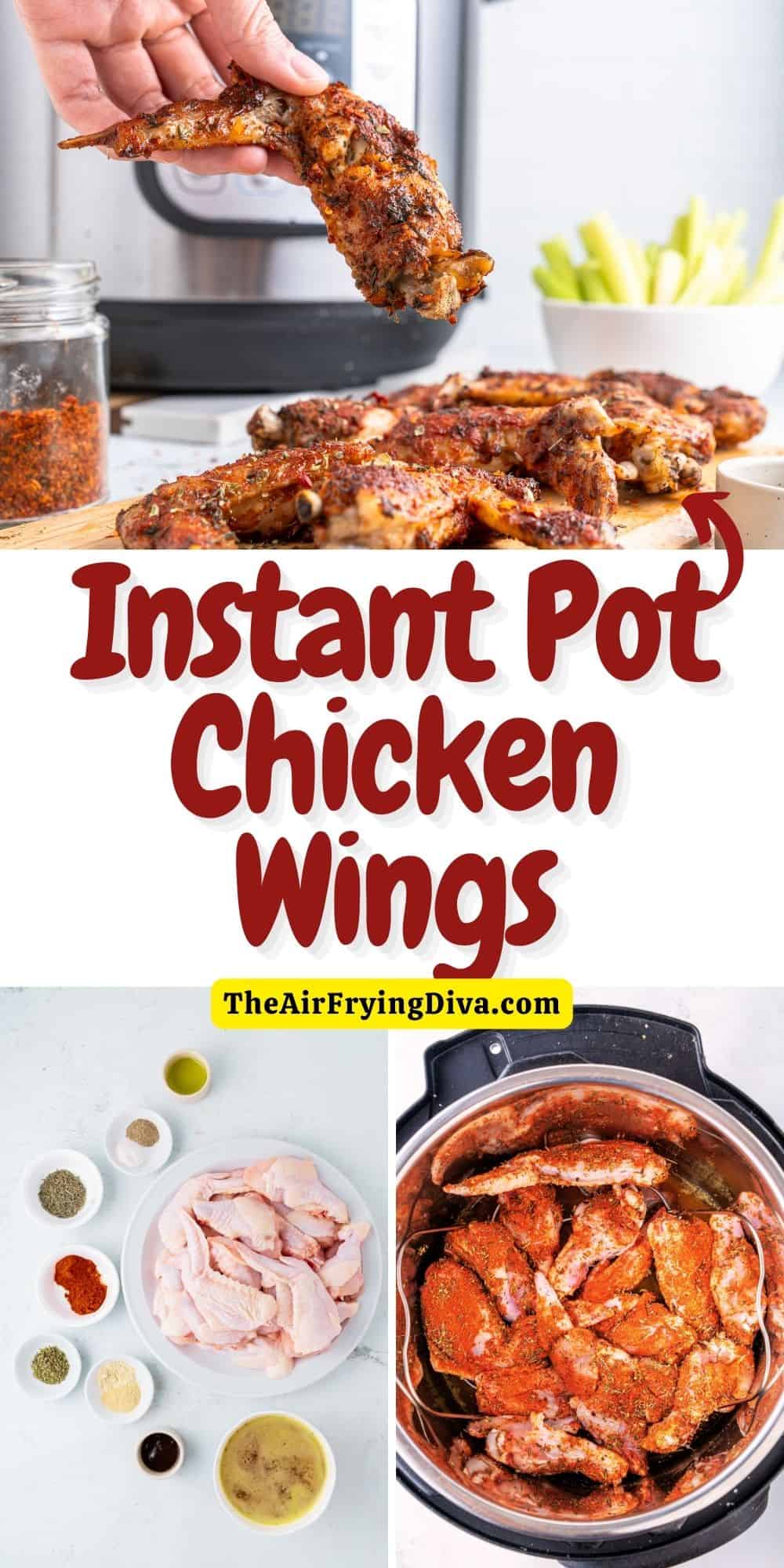 Instant Pot Chicken Wings  with video. A delicious savory and juicy meal recipe made in a pressure cooker in about 25 minutes.