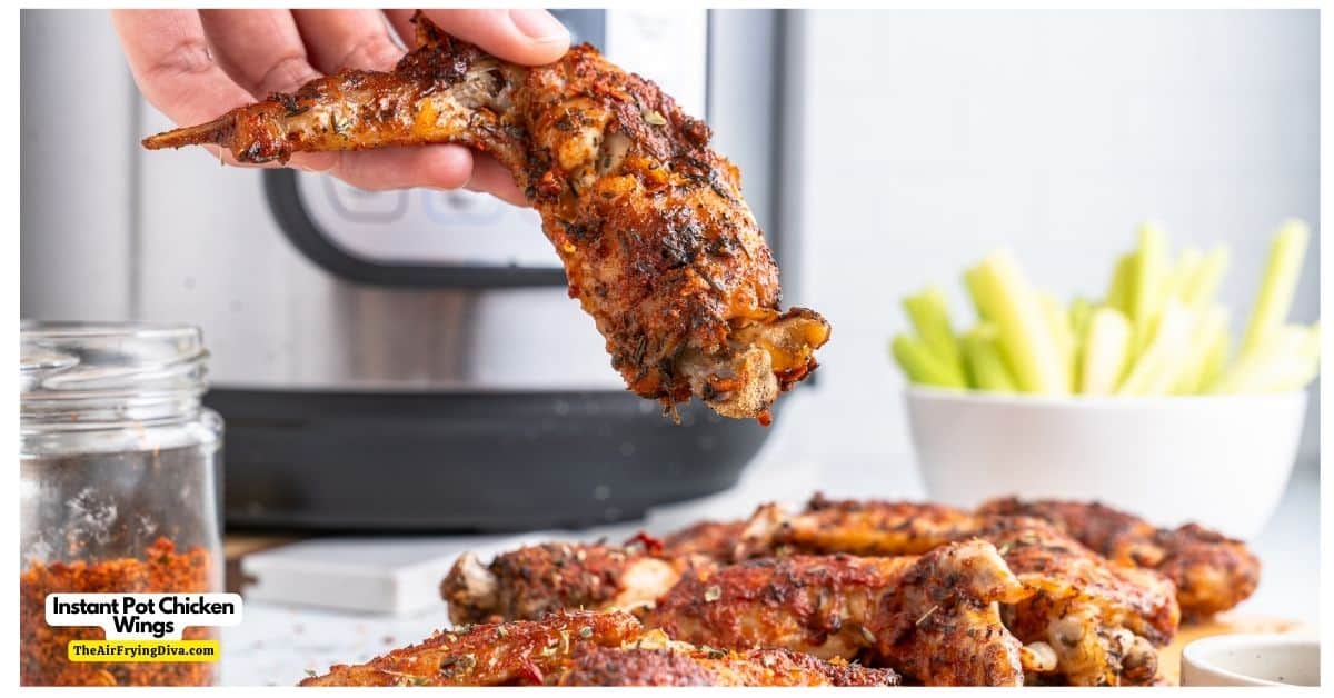 Instant Pot Chicken Wings  with video. A delicious savory and juicy meal recipe made in a pressure cooker in about 25 minutes.