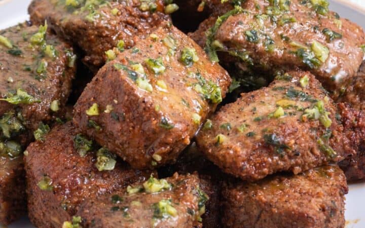 Air Fryer Steak Bites With Garlic Butter