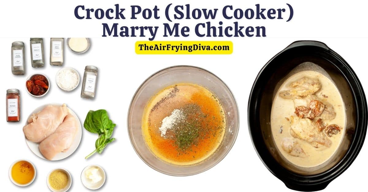 Crock Pot (Slow Cooker) Marry Me Chicken is a delicious recipe featuring juicy chicken breasts slow cooked in a creamy and flavorful sauce.