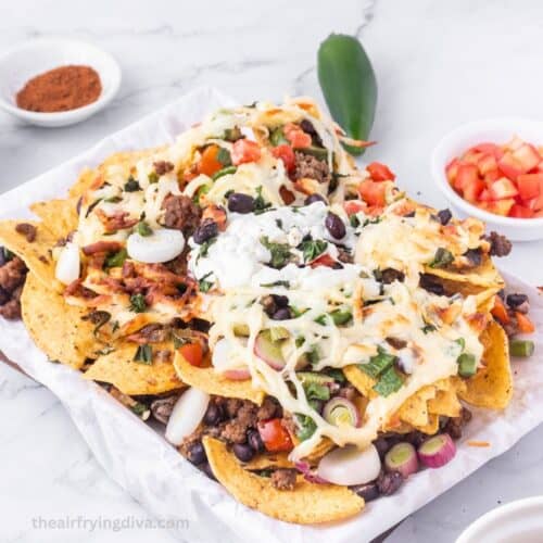 Loaded Air Fryer Nachos (with video)