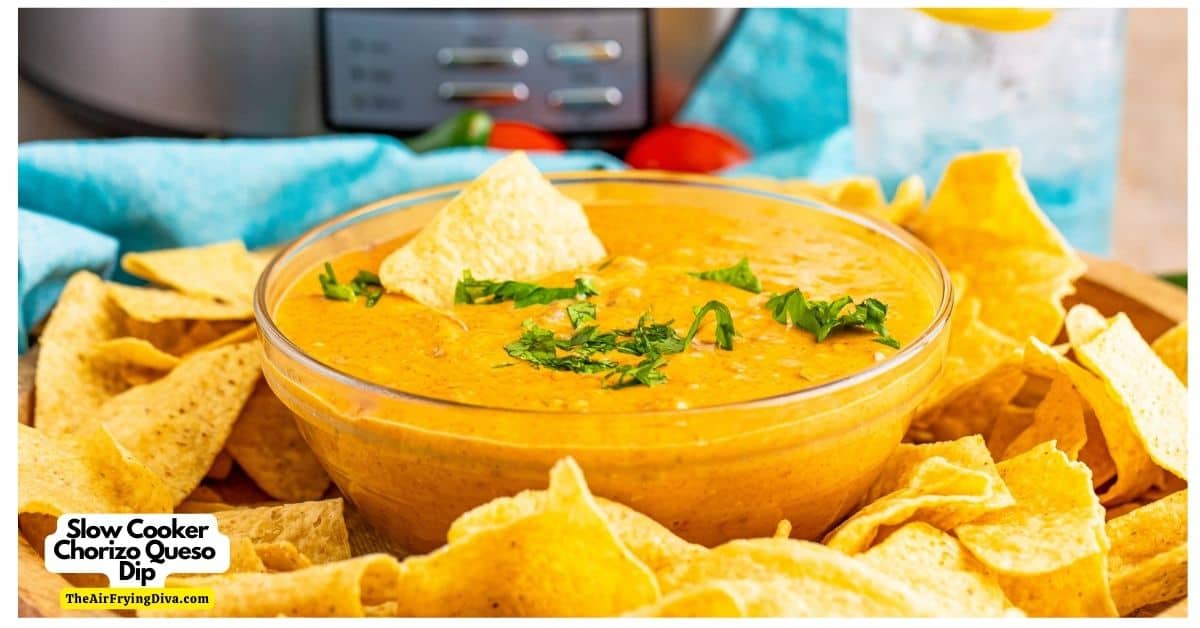 Slow Cooker Chorizo Queso Dip (Crockpot Recipe),  a delicious appetizer or side idea made with cheese and  jalapeno peppers.