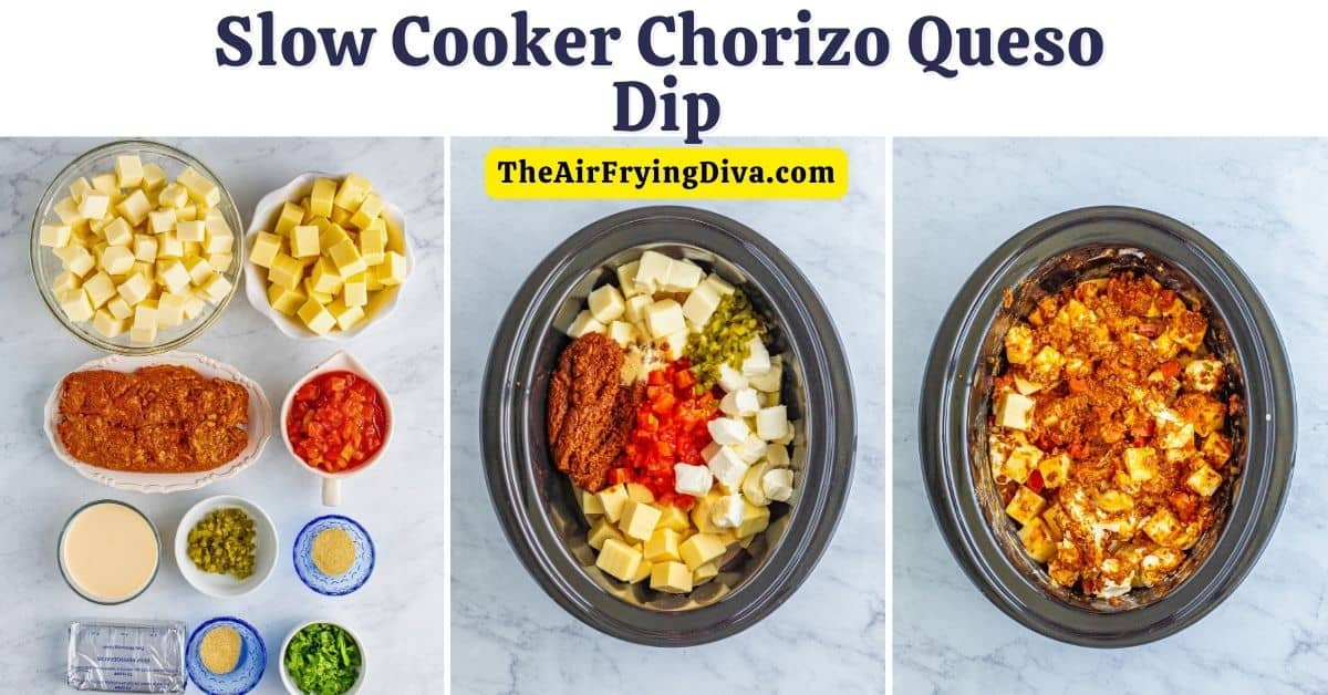 Slow Cooker Chorizo Queso Dip (Crockpot Recipe),  a delicious appetizer or side idea made with cheese and  jalapeno peppers.