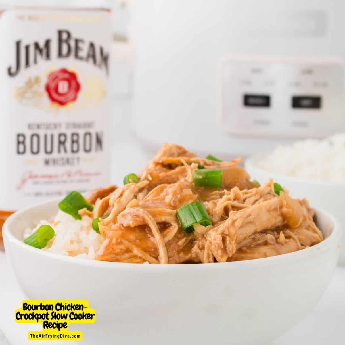 Crockpot Bourbon Chicken (Slow Cooker)  Recipe, deliciously slow cooked tender and flavorful sweet and sour chicken breasts.