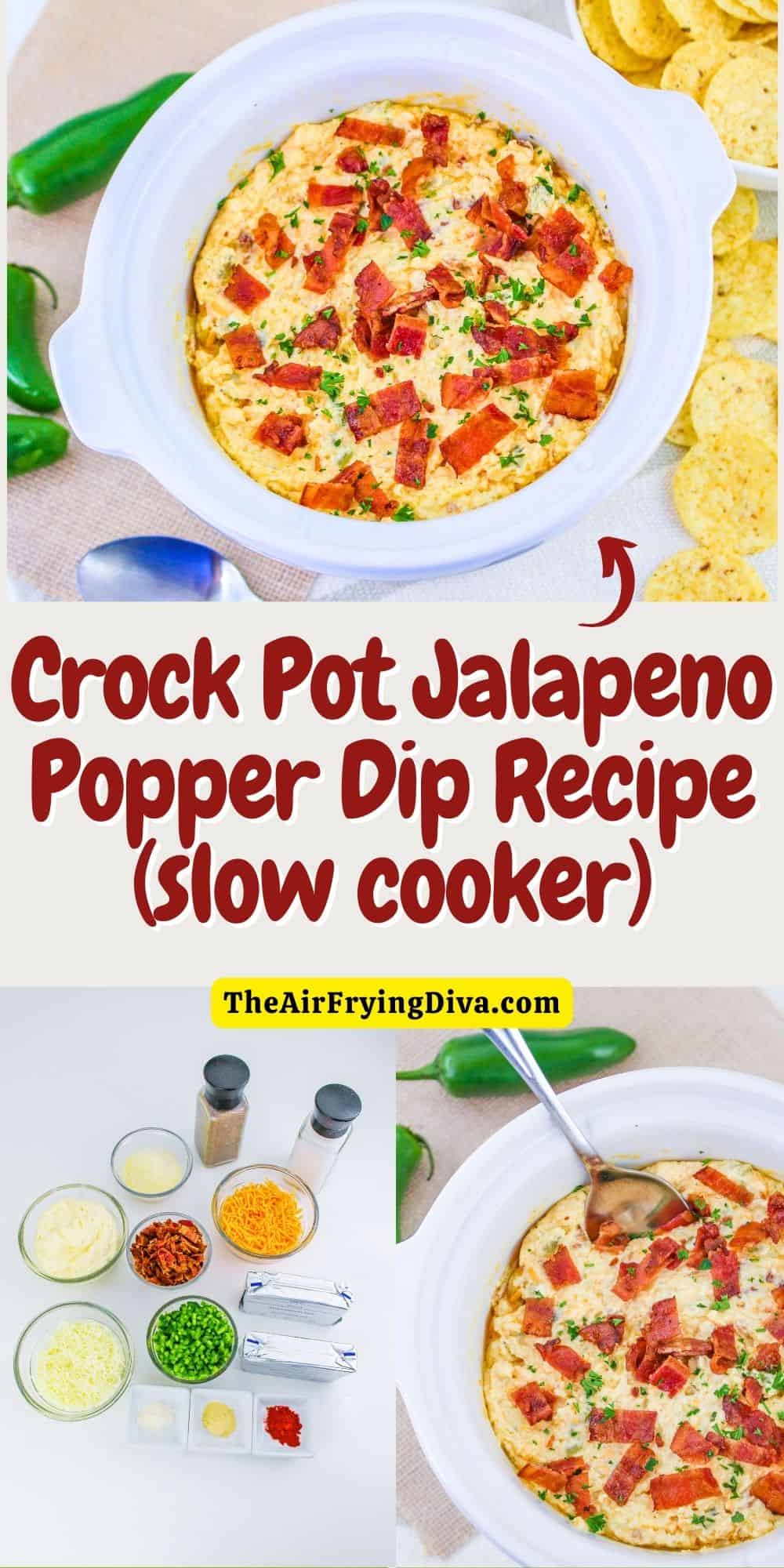 Crock Pot Jalapeno Popper Dip Recipe (slow cooker) - theairfryingdiva.com