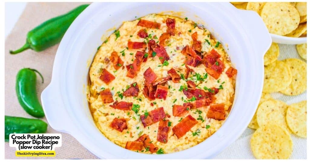 Crock Pot Jalapeno Popper Dip Recipe (slow cooker) - theairfryingdiva.com