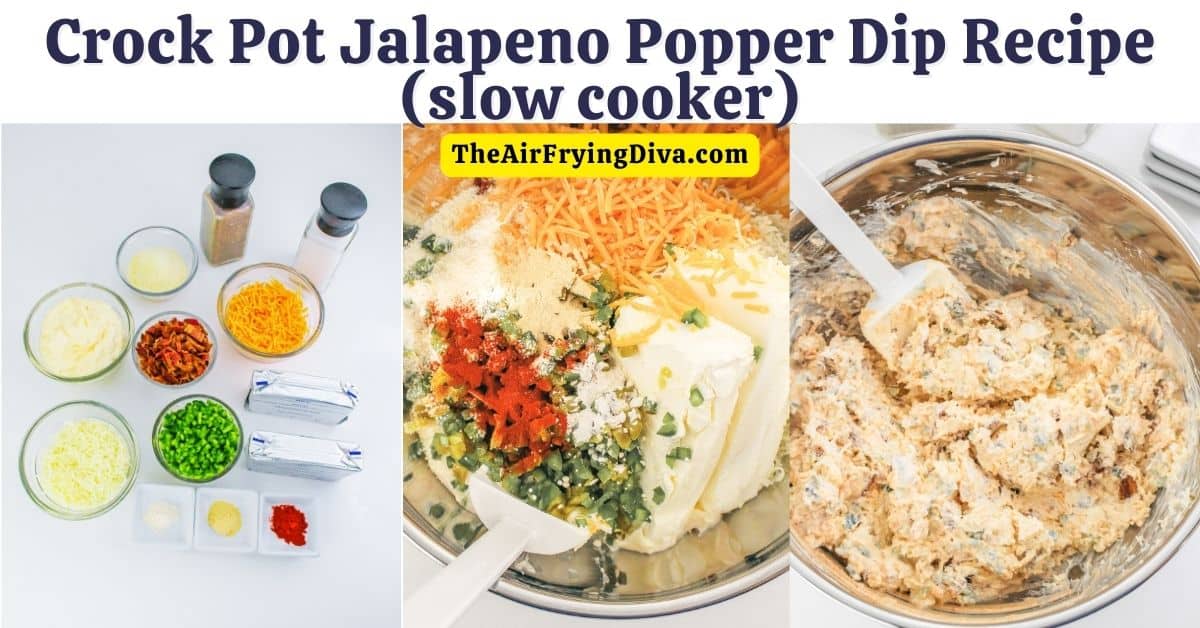 Crock Pot Jalapeno Popper Dip Recipe, a creamy and spicy slow cooker appetizer dip made with jalapeno peppers and cream cheese.