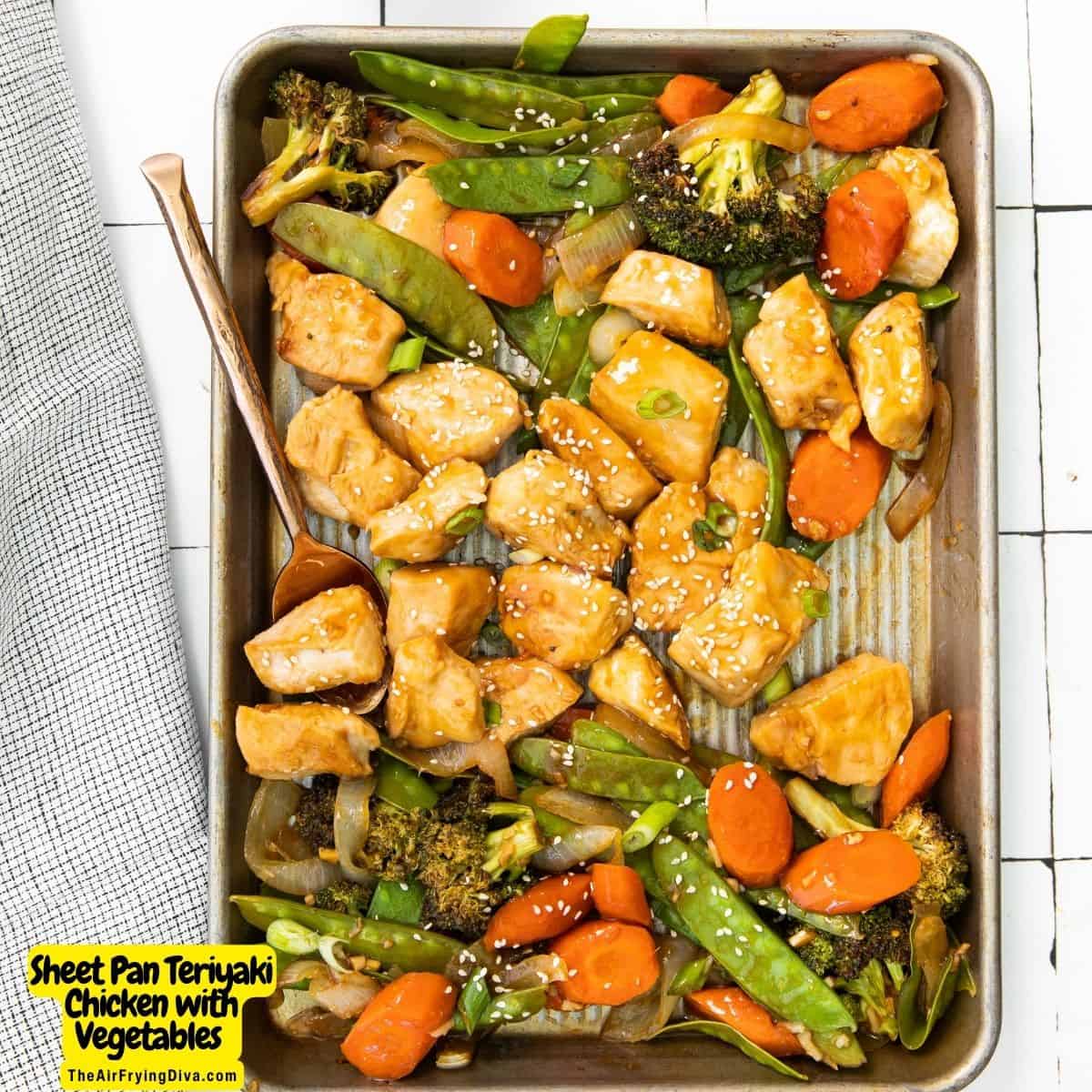 Sheet Pan Teriyaki Chicken with Vegetables, a colorful and delicious meal recipe oven baked in sweet and savory teriyaki sauce.