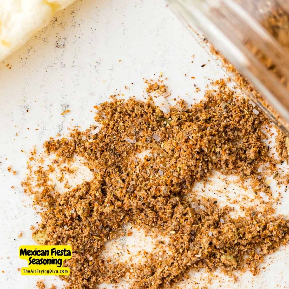 Mexican Fiesta Seasoning, a versatile and flavorful all purpose seasoning blend that works well in a wide variety of recipes.