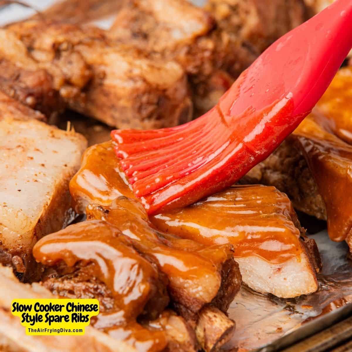 Slow Cooker Chinese Style Spare Ribs, a delicious meal recipe featuring juicy and tender marinated ribs slow cooked to perfection.