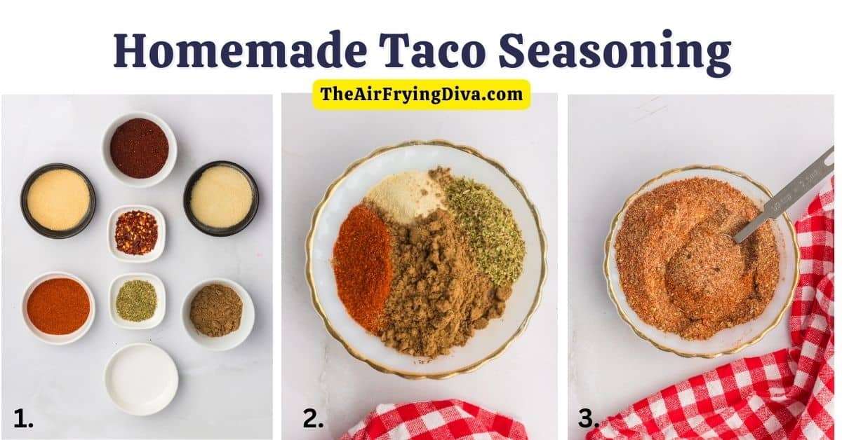 Homemade Taco Seasoning, a simple and delicious recipe for a savory and spicy spice blend that has multiple uses.