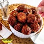 Crockpot Apple Butter Bourbon Meatballs