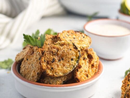 Air Fryer Zucchini Chips- Everything Bagel