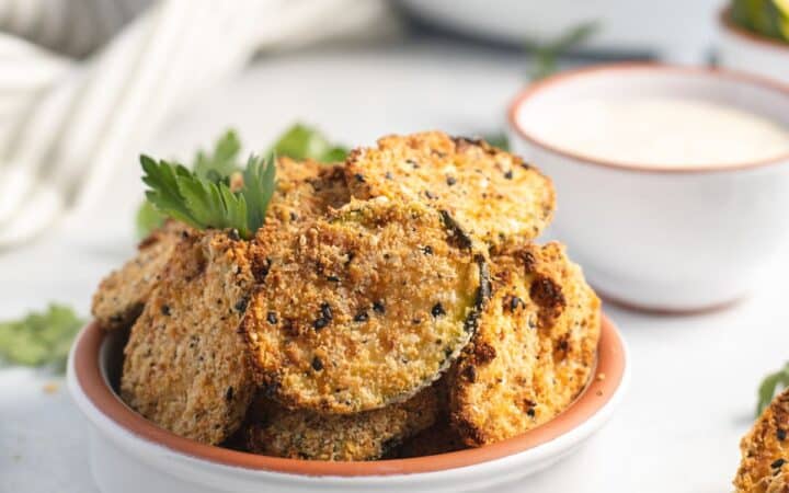 Air Fryer Zucchini Chips- Everything Bagel