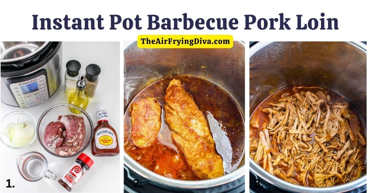 Instant Pot Barbecue Pork Loin, a simple and delicious shredded pork dinner recipe made in about a half hour.