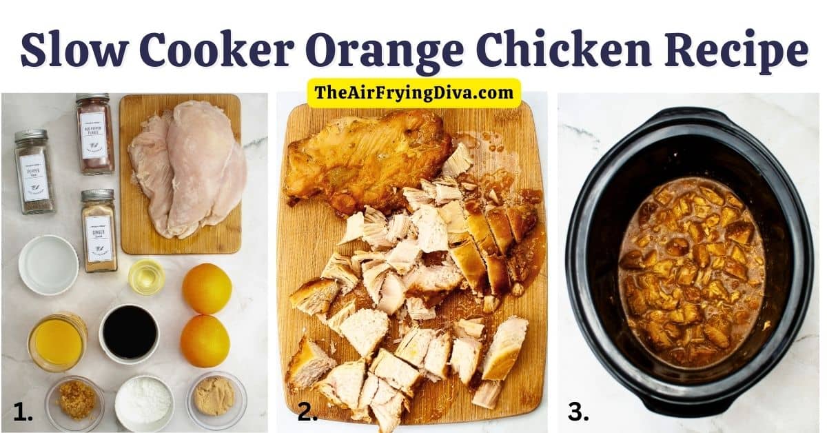 Slow Cooker Orange Chicken - an easy and delicious Crockpot Recipe for savory tender chicken cooked in a sweet and tangy sauce.