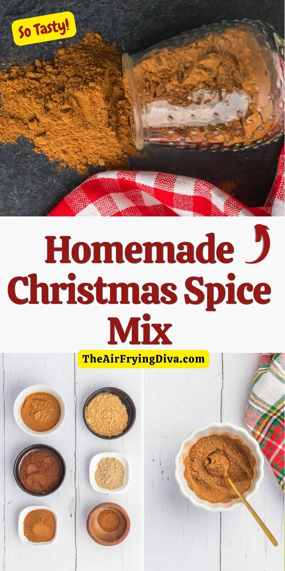 Homemade Christmas Spice Mix, a holiday season favorite blend of aromatic spices commonly used in recipes or as potpourri.