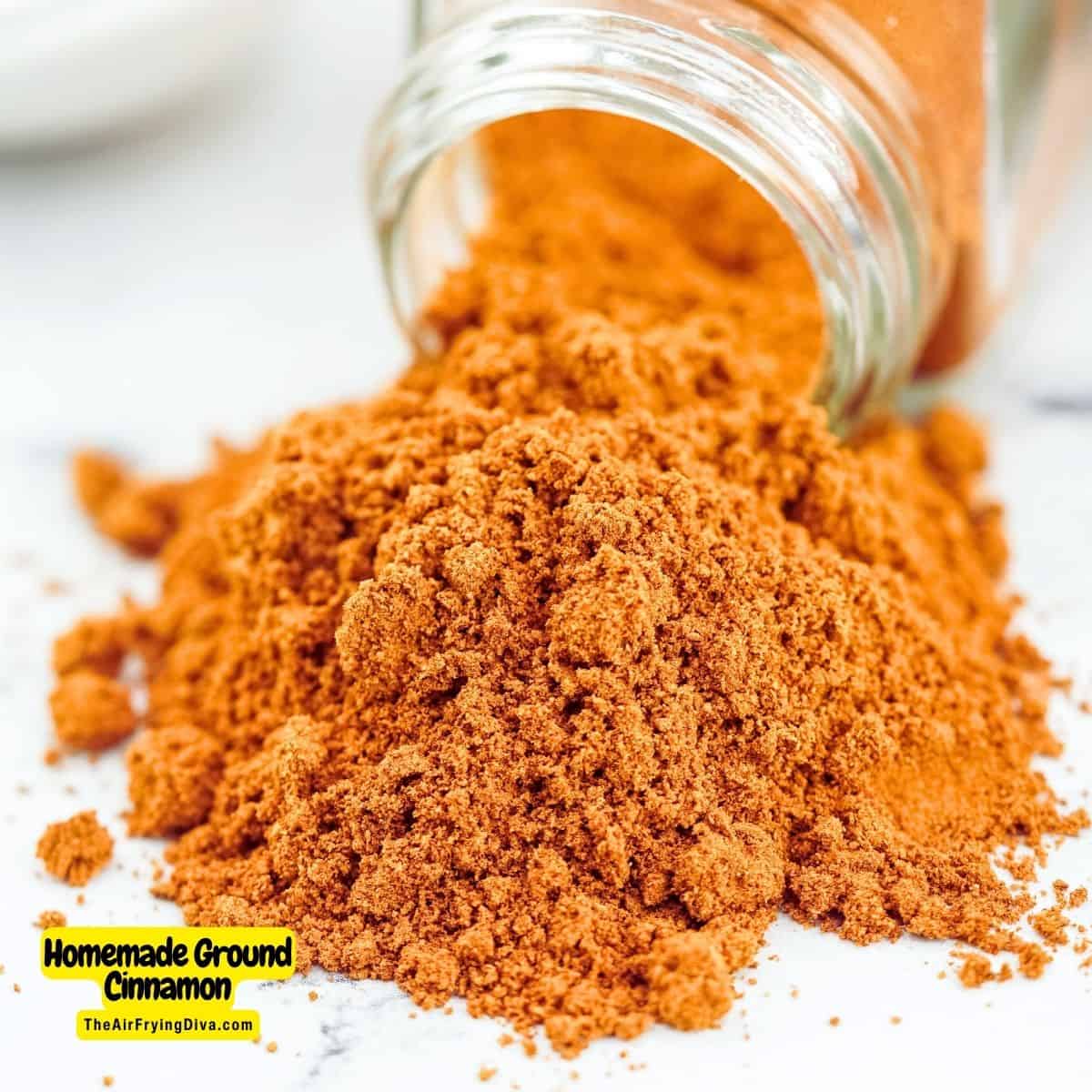 Homemade Ground Cinnamon, an easy recipe for making ground cinnamon spice for baking at home in a matter of minutes.