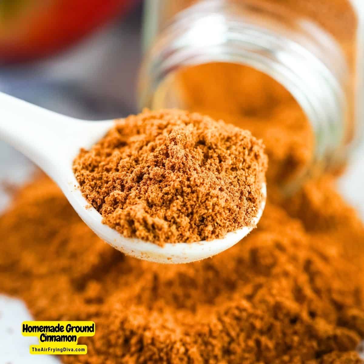 Homemade Ground Cinnamon, an easy recipe for making ground cinnamon spice for baking at home in a matter of minutes.