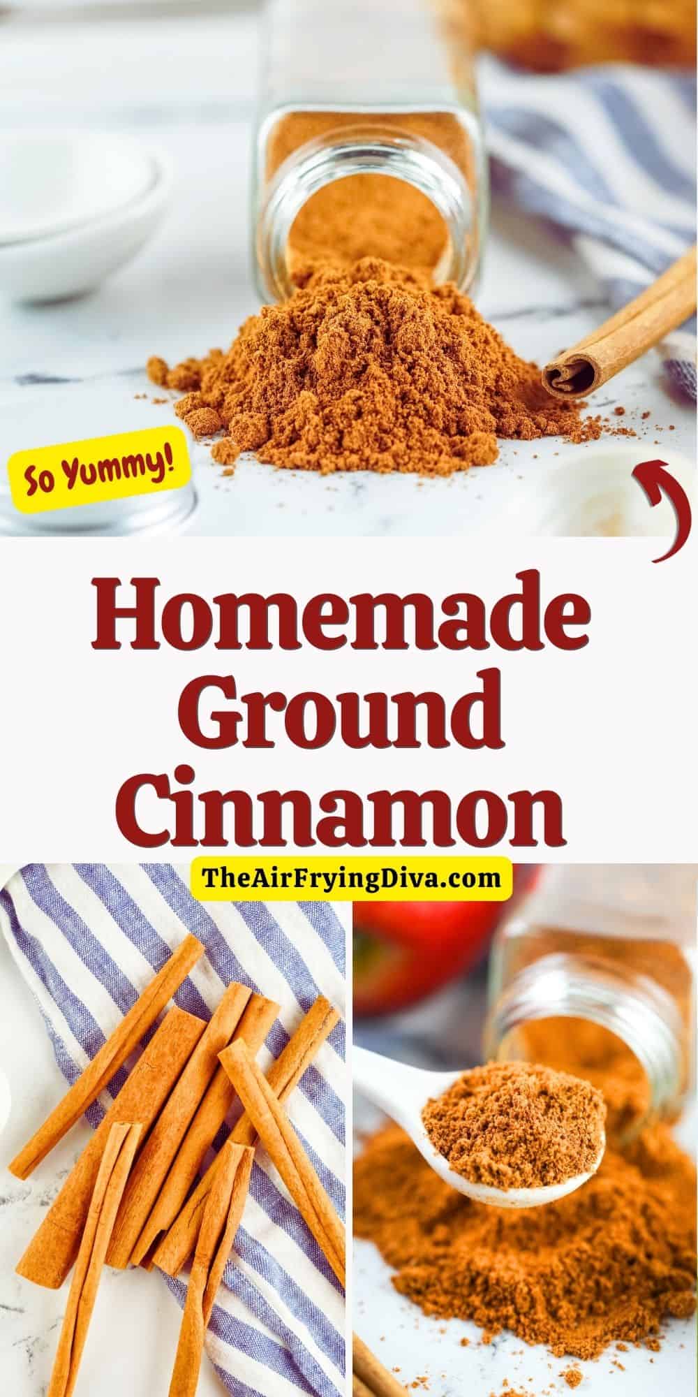 Homemade Ground Cinnamon, an easy recipe for making ground cinnamon spice for baking at home in a matter of minutes.