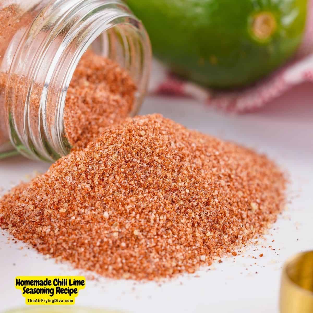 Homemade Chili Lime Seasoning Recipe, a simple recipe for a versatile and flavorful seasoning blend that is spicy and citrusy.