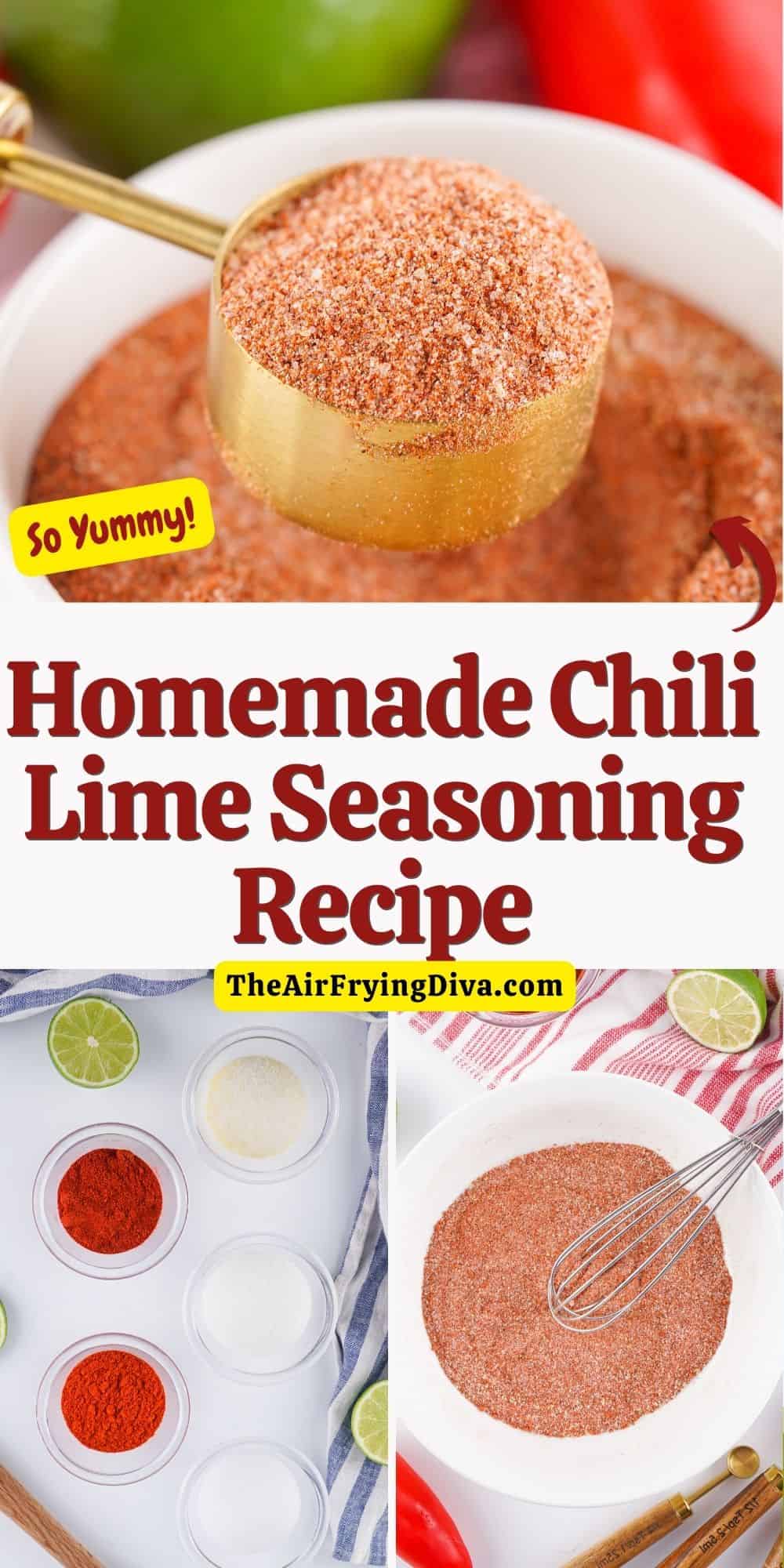 Homemade Chili Lime Seasoning Recipe, a simple recipe for a versatile and flavorful seasoning blend that is spicy and citrusy.