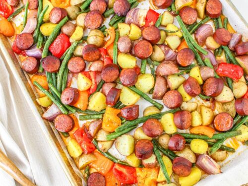 Sheet Pan Cajun Sausage with Vegetables