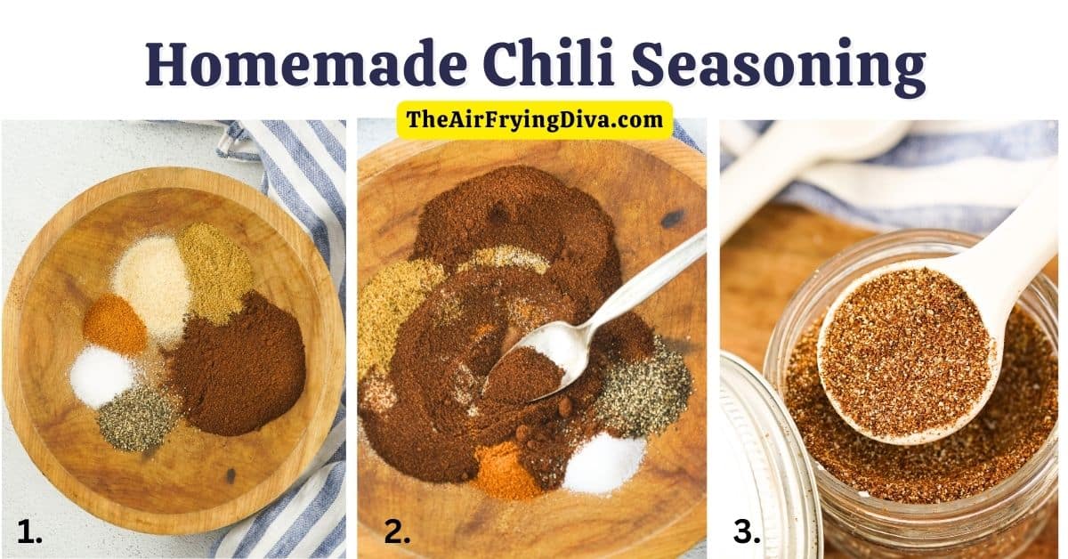 Homemade Chili Seasoning, a simple six ingredient recipe for seasoning that can be used to make chili with or use as a seasoning.