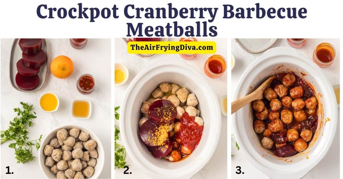  Crockpot Cranberry Barbecue Meatballs, a simple appetizer or party recipe made with cranberry sauce and slow cooked to perfection. 