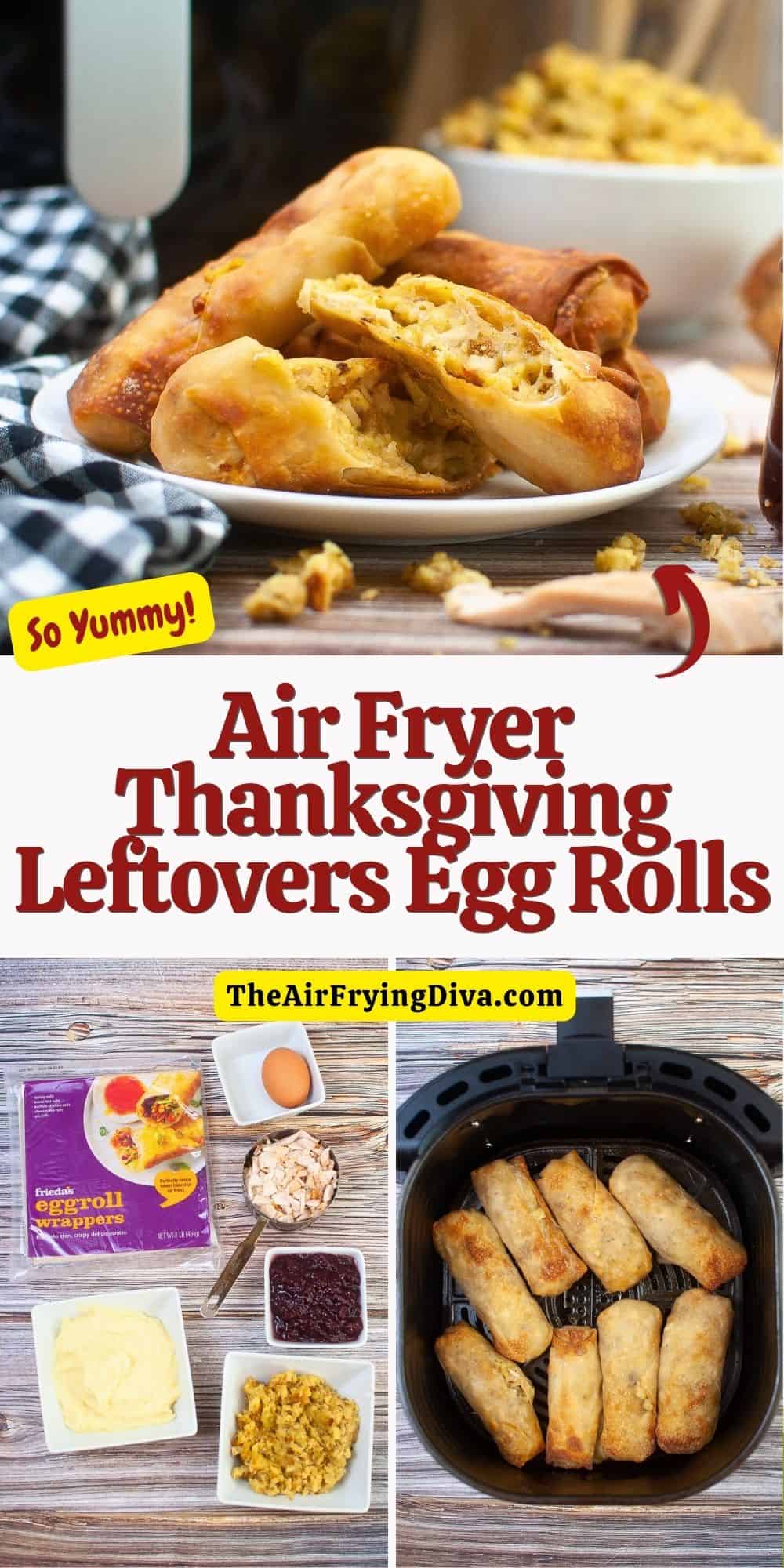 Air Fryer Thanksgiving Leftovers Egg Rolls, a deliciously creative way to repurpose your holiday leftovers in minutes