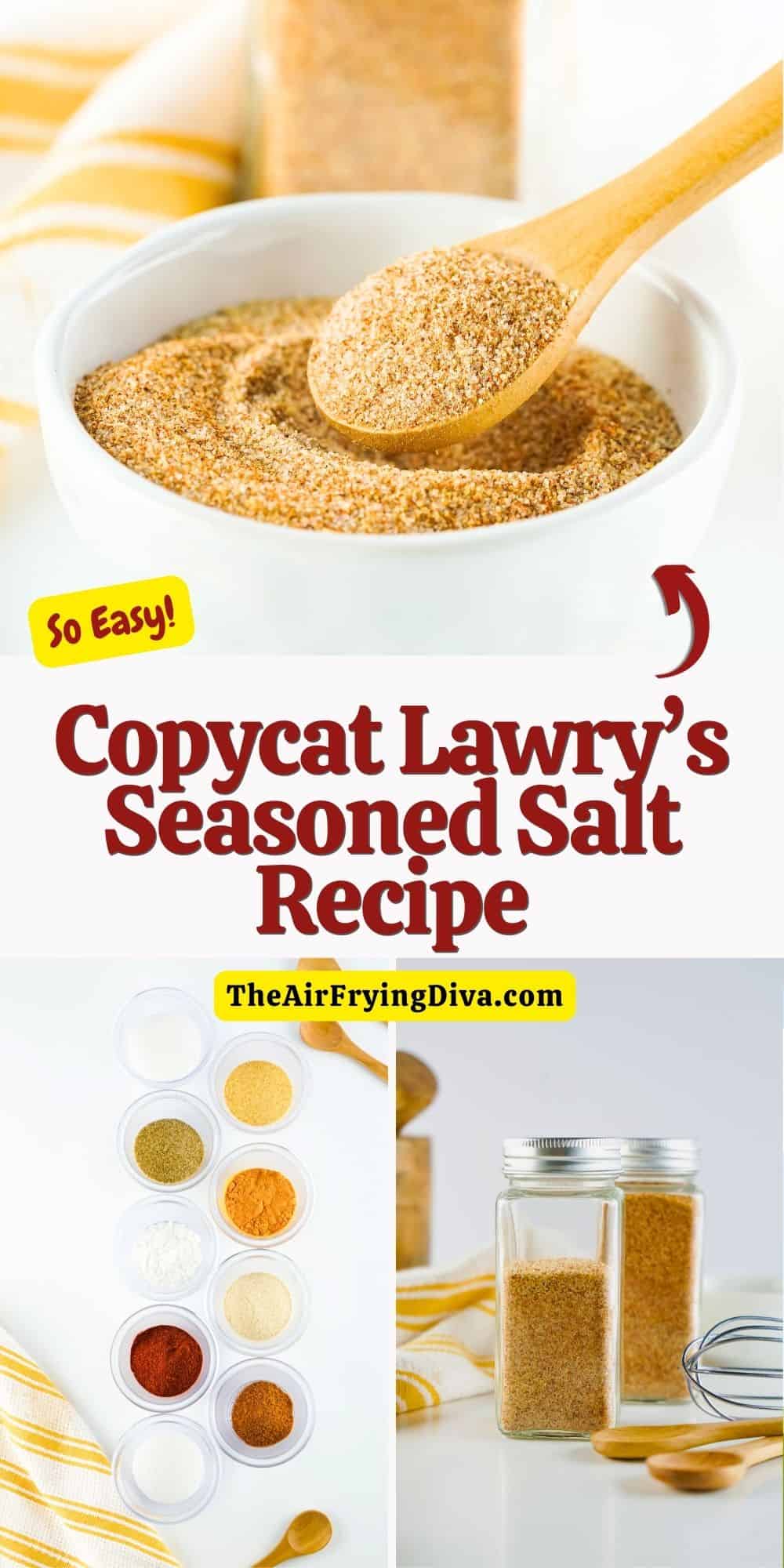 Copycat Lawry’s Seasoned Salt Recipe, a simple recipe for a versatile and flavorful seasoning blend that is bold  and flavorful.