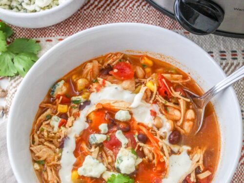 Crockpot Buffalo Chicken Chili