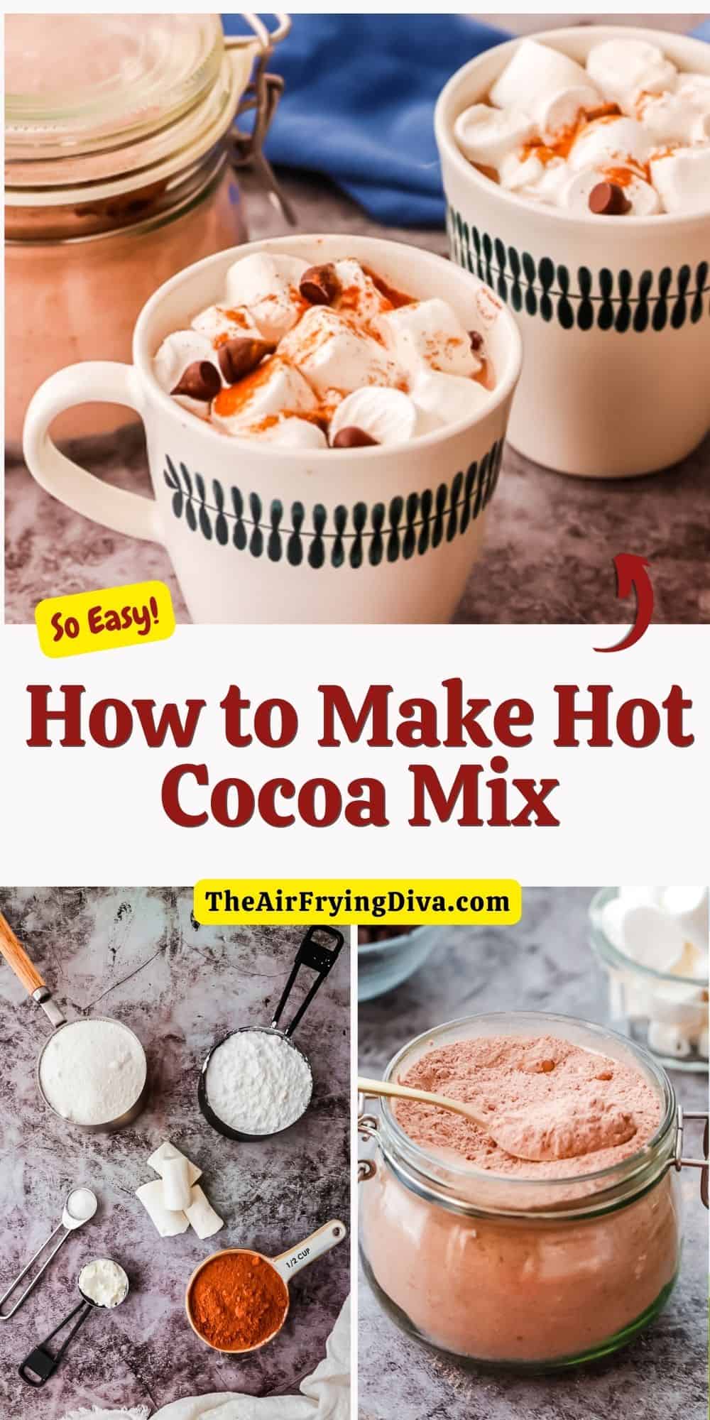 How to Make Hot Cocoa Mix, a simple and delicious recipe for powdered mix that can be used to make a warm and comforting beverage.