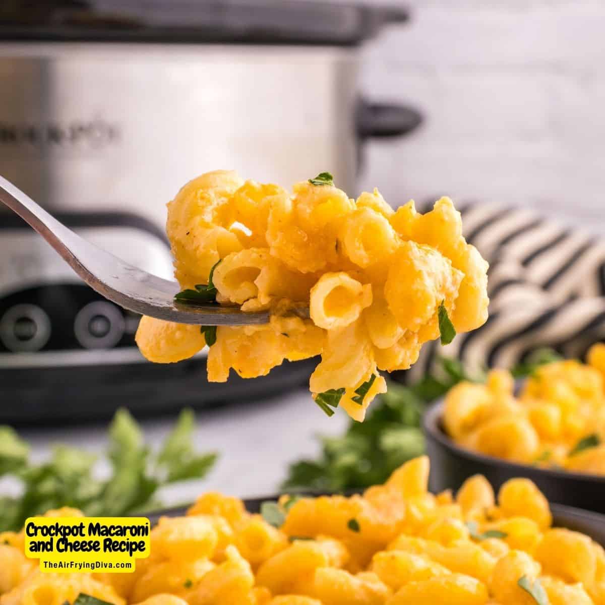 Crockpot Macaroni and Cheese Recipe and easy and made from scratch recipe for cheesy pasta cooked to perfection in a slow cooker.