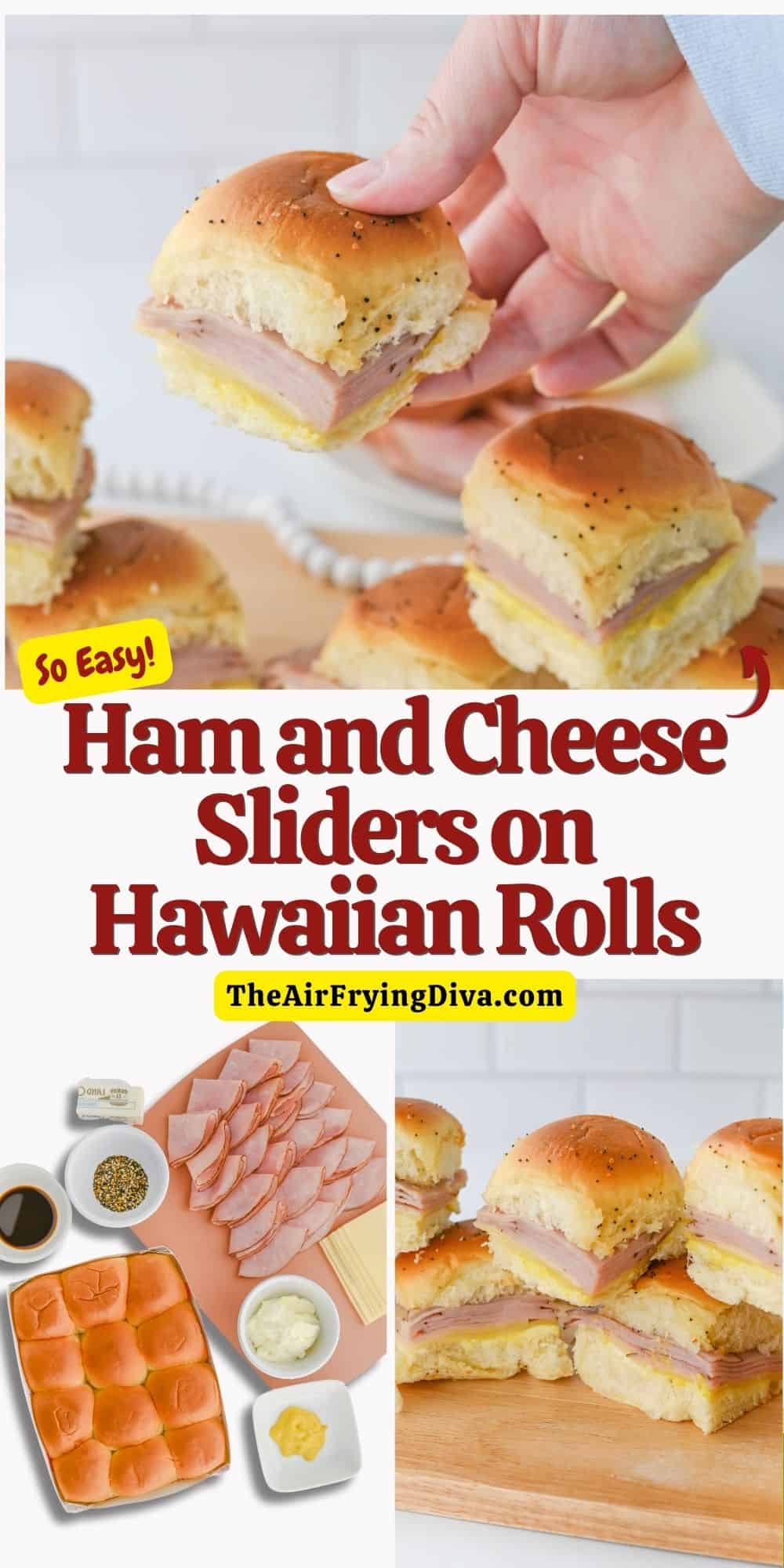 Ham and Cheese Sliders on Hawaiian Rolls,  a delicious and easy-to-make appetizer or meal recipe made with black forest ham and sweet rolls.