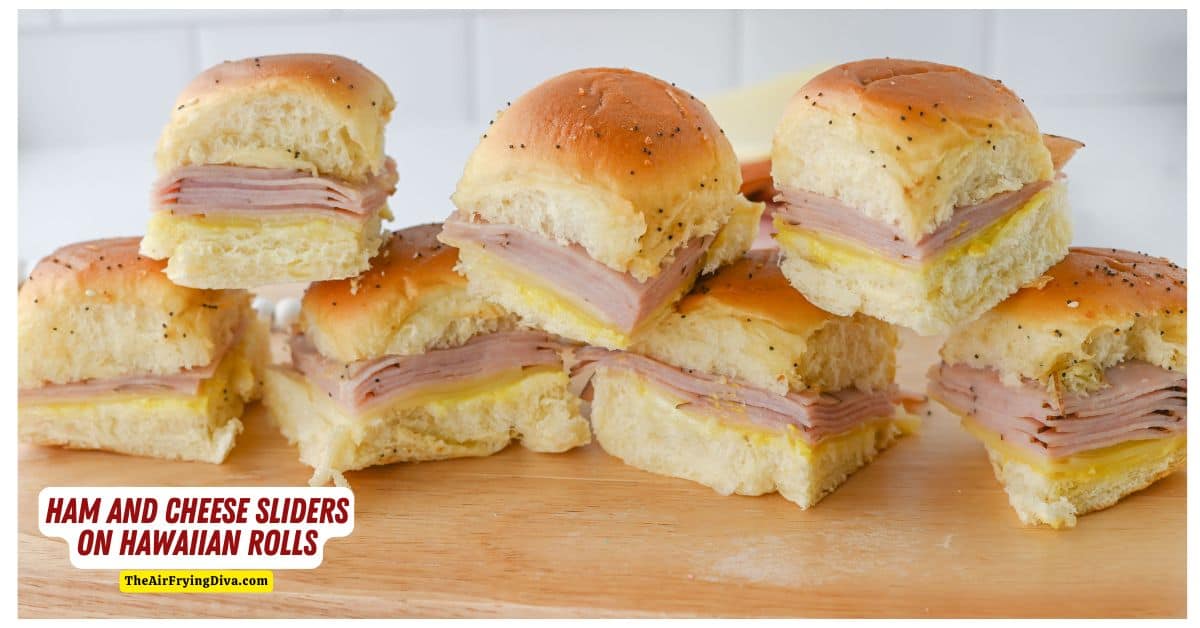 Ham and Cheese Sliders on Hawaiian Rolls,  a delicious and easy-to-make appetizer or meal recipe made with black forest ham and sweet rolls.