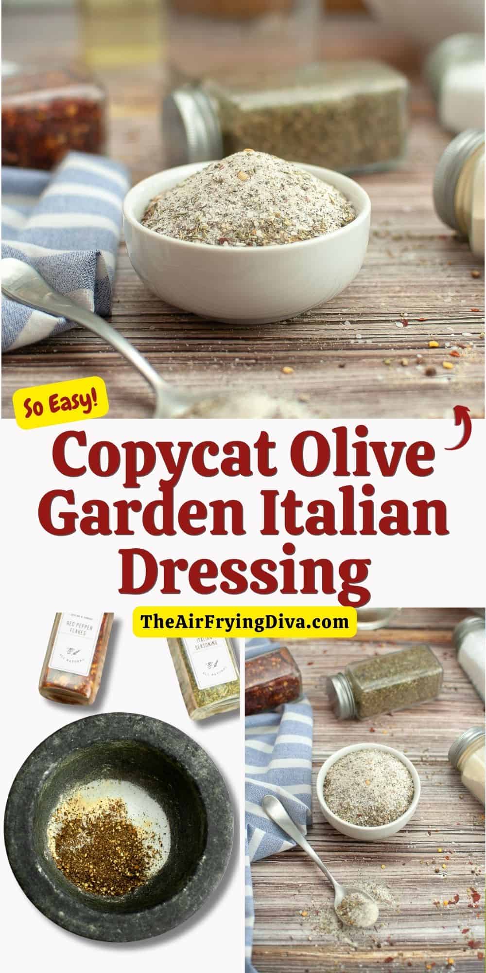 Copycat Olive Garden Italian Dressing, a simple and delicious salad dressing recipe inspired by a restaurant version.